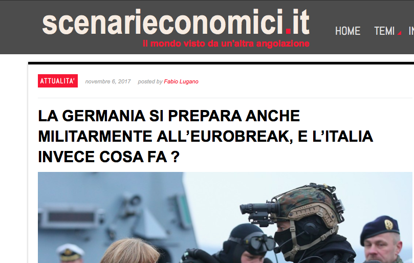 Scenarieconomici: “La Germania si prepara anche militarmente all’Eurobreak”