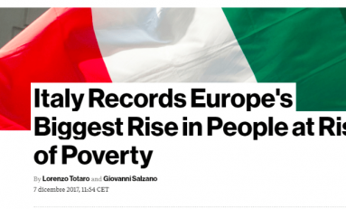 Bloomberg: l'Italia è il paese Ue con il più alto rischio di povertà