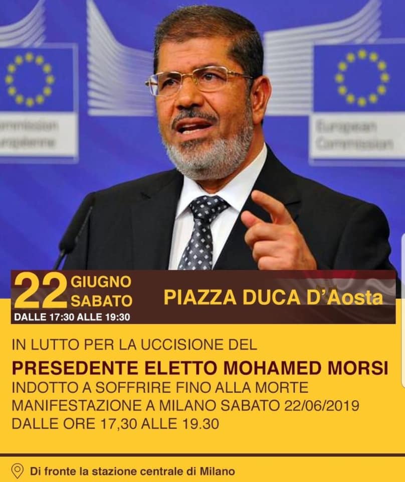 I Fratelli Musulmani manifestano a Milano per ricordare Morsi